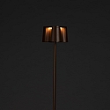 Konstsmide Batteri standerlampe NICE firkantet, med USB tilslutning, CCT Switch, med touch-d�mper IP54, rust d�mpbar