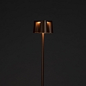 Konstsmide Batteri standerlampe NICE firkantet, med USB tilslutning, CCT Switch, med touch-d�mper IP54, rust d�mpbar