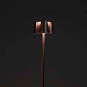 Konstsmide Batteri standerlampe NICE firkantet, med USB tilslutning, CCT Switch, med touch-d�mper IP54, rust d�mpbar