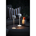 Konstsmide Batteri bordlampe LILLE med USB tilslutning, med touch-d�mper IP54, hvid d�mpbar
