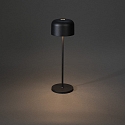 Konstsmide Batteri bordlampe LILLE med USB tilslutning, med touch-d�mper IP54, sort d�mpbar