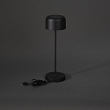 Konstsmide Batteri bordlampe LILLE med USB tilslutning, med touch-d�mper IP54, sort d�mpbar