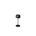 Batteri bordlampe LILLE MINI med USB tilslutning, med touch-d�mper IP54, sort d�mpbar