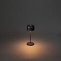 Konstsmide Batteri bordlampe LILLE MINI med USB tilslutning, med touch-d�mper IP54, sort d�mpbar