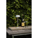 Konstsmide Batteri bordlampe MENTON USB IP54, gr�, lakeret d�mpbar