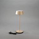 Konstsmide Batteri bordlampe MENTON USB IP54, sandy, lakeret d�mpbar