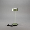 Konstsmide Batteri bordlampe MENTON USB IP54, gr�n, gr�, lakeret d�mpbar