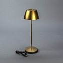 Konstsmide Batteri bordlampe EZE USB IP54, guld mat
