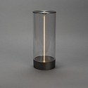 Konstsmide Batteri bordlampe EDISON L USB IP54, antracit d�mpbar