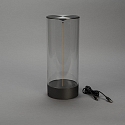 Konstsmide Batteri bordlampe EDISON L USB IP54, antracit d�mpbar