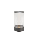 Batteri bordlampe EDISON M USB IP54, antracit d�mpbar
