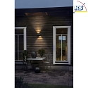 Konstsmide HighPower LED outdoor wall luminaire MONZA, Up/Down shifted, 12W 3000K 800lm, anthracite, aluminium / clear glass