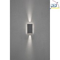 Konstsmide LED outdoor wall luminaire CREMONA, with backlight + light beam, adjustable, 3W 3000K 360lm, anthracite alu / clear glass