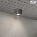 Konstsmide ceiling luminaire VARESE switchable IP54, dark grey 