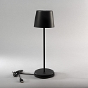 Konstsmide Batteri bordlampe VENCE USB IP54, sort d�mpbar