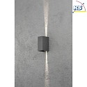 Konstsmide HighPower LED outdoor wall luminaire CREMONA, Up/Down, adjustable beam, 3W 3000K 460lm, anthracite / clear