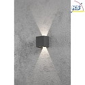 Konstsmide HighPower LED outdoor wall luminaire CREMONA, 3W 3000K 460lm, anthracite aluminium / clear acrylic, adjustable light outlet