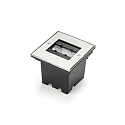 Outdoor HighPower LED in-ground spot, IP65, angular, 6W 3000K 600lm, adjustable light gate 0-120�, inox 304 / clear glass