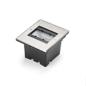 Gulvindbygningslampe firkantet, indbygget version IP65, rustfrit st�l, gennemsigtig 