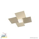 LED Ceiling luminaire CREO, 7 flames, 4340lm, 50,4W, 2700K, champagne, dim-to-warm, separately switchable 