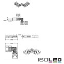 ISOLED Clipped corner connection (max. 5A) for 3-pole IP20 LED strips (with 1cm width and pitch >1.2cm)