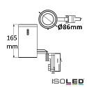 ISOLED 3-faset spot svingbar, drejelig IP20, sort