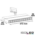 ISOLED 3-phase track spot UV-C 270nm, 10W, 50, rotatable and swivelling, matt white