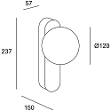 LEDS C4 Spejllampe PERLINA WALL IP omskiftelig IP44, sort 