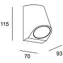 LEDS C4 V�glampe EKO SINGLE EMISSION INCLINED LED 1-flamme, stiv, tilb�jelig IP66, sort d�mpbar