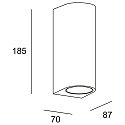 LEDS C4 V�glampe EKO DOUBLE EMISSION LED up / down, 2-flammer, stiv IP66, sort d�mpbar