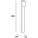 LEDS C4 bollard lamp EKO BOLLARD STANDARD LED down, rigid, straight IP66, black dimmable
