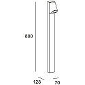 LEDS C4 P�lelampe EKO BOLLARD INCLINED LED stiv, tilb�jelig IP66, sort d�mpbar