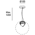 LEDS C4 Pendel CISNE PENDAND - LED uden sk�rm, CCT Switch, multipower IP65, hvid 