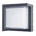 Udendørs wall luminaire CREU firkantet IP65, opal, sort
