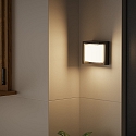 LEDS C4 Udendørs wall luminaire CREU firkantet IP65, opal, sort