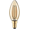 Gl�dep�re kerteformet C35 GOLD omskiftelig C35 klar E14 2,5W 180lm 1800K 320� CRI 80-89 
