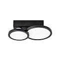 Loftlampe AQUA DISK-2 2-flammer, CCT Switch, omskiftelig GU10 IP44, sort mat 