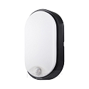 Udend�rs wall luminaire BULKA oval, med bev�gelsesdetektor IP54, sort 