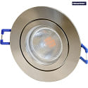 Megatron ceiling recessed luminaire round, rigid GU10 IP20, brushed iron dimmable