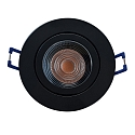 recessed housing DECOCLIC 68MM / GU10 + GU5.3 round, rigid, black matt