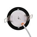 nobil� Indbygget downlight LED PANEL FLAT 85 R SCCT DIM C rund, CCT Switch IP44, sort d�mpbar