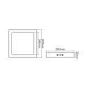 nobil� LED panel 300 Q firkantet, UGR < 19, egnet til VDU-arbejdsstationer, d�mpbar 12W 1000lm 3000K CRI 80