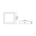 nobil� overflade downlight LED PANEL FLAT 170 Q SCCT DIM firkantet, CCT Switch IP44, sort d�mpbar