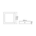 nobil� overflade downlight LED PANEL FLAT 220 Q SCCT DIM C firkantet, CCT Switch IP44, sort d�mpbar