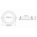 Indbygget downlight LED PANEL FLAT 105 R 350MA IP44 rund, ekskl. str�mforsyning IP44, hvid d�mpbar