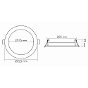 nobil� Indbygget downlight LED PANEL FLAT 190 R SCCT 350MA OPAL rund, CCT Switch, ekskl. str�mforsyning IP20, hvid d�mpbar