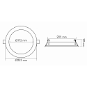 Indbygget downlight LED PANEL FLAT 175 R 350MA IP44 rund, ekskl. str�mforsyning IP44, hvid d�mpbar