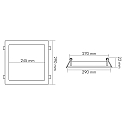 nobil� Indbygget downlight LED PANEL FLAT 300 Q SCCT 350MA OPAL firkantet, CCT Switch, ekskl. str�mforsyning IP20, mat, titan d�mpbar