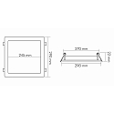nobil� Indbygget downlight LED PANEL FLAT 300 Q 840 350MA OPAL firkantet, standard, ekskl. str�mforsyning IP20, mat, titan d�mpbar