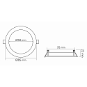 nobil� Indbygget downlight LED PANEL FLAT 50 R 350MA IP44 rund, ekskl. str�mforsyning IP44, hvid d�mpbar
